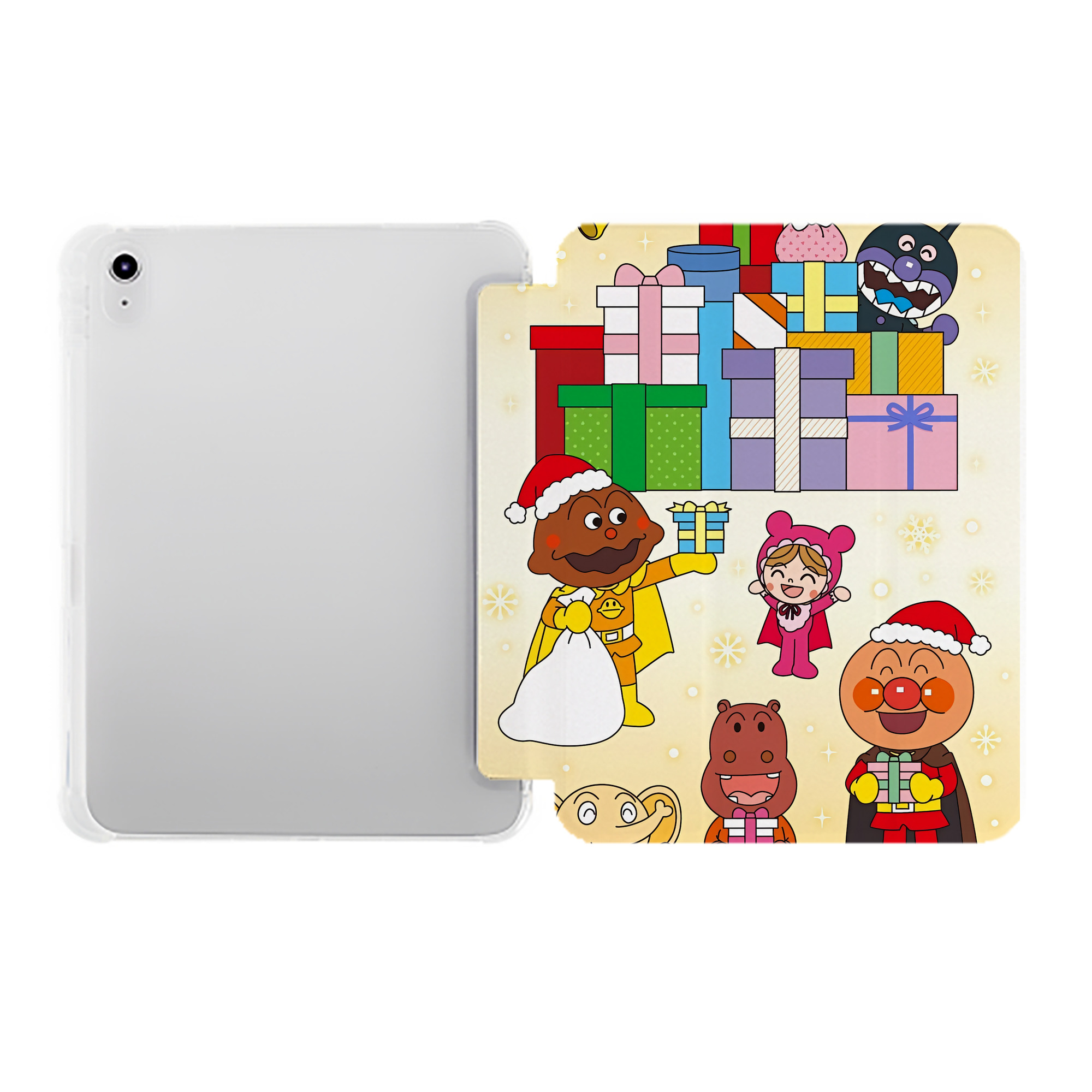 （画像用） アンパンマン Anpanman IPad ケース ペン収納付き 三つ折りスタンド PUレザー×シリコン 対応機種9.5/10.5/10.9インチ